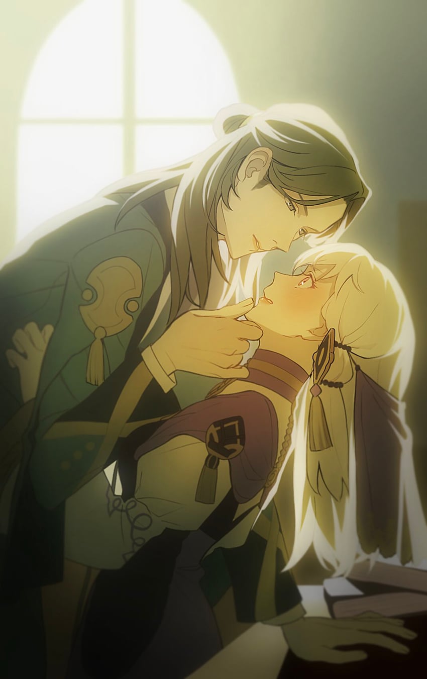 lysithea von ordelia and linhardt von hevring (fire emblem and 1 more) drawn by 0_ebj