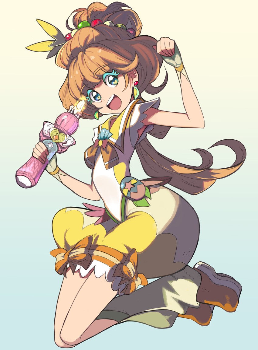 ichinose minori and cure papaya (precure and 1 more) drawn by syope