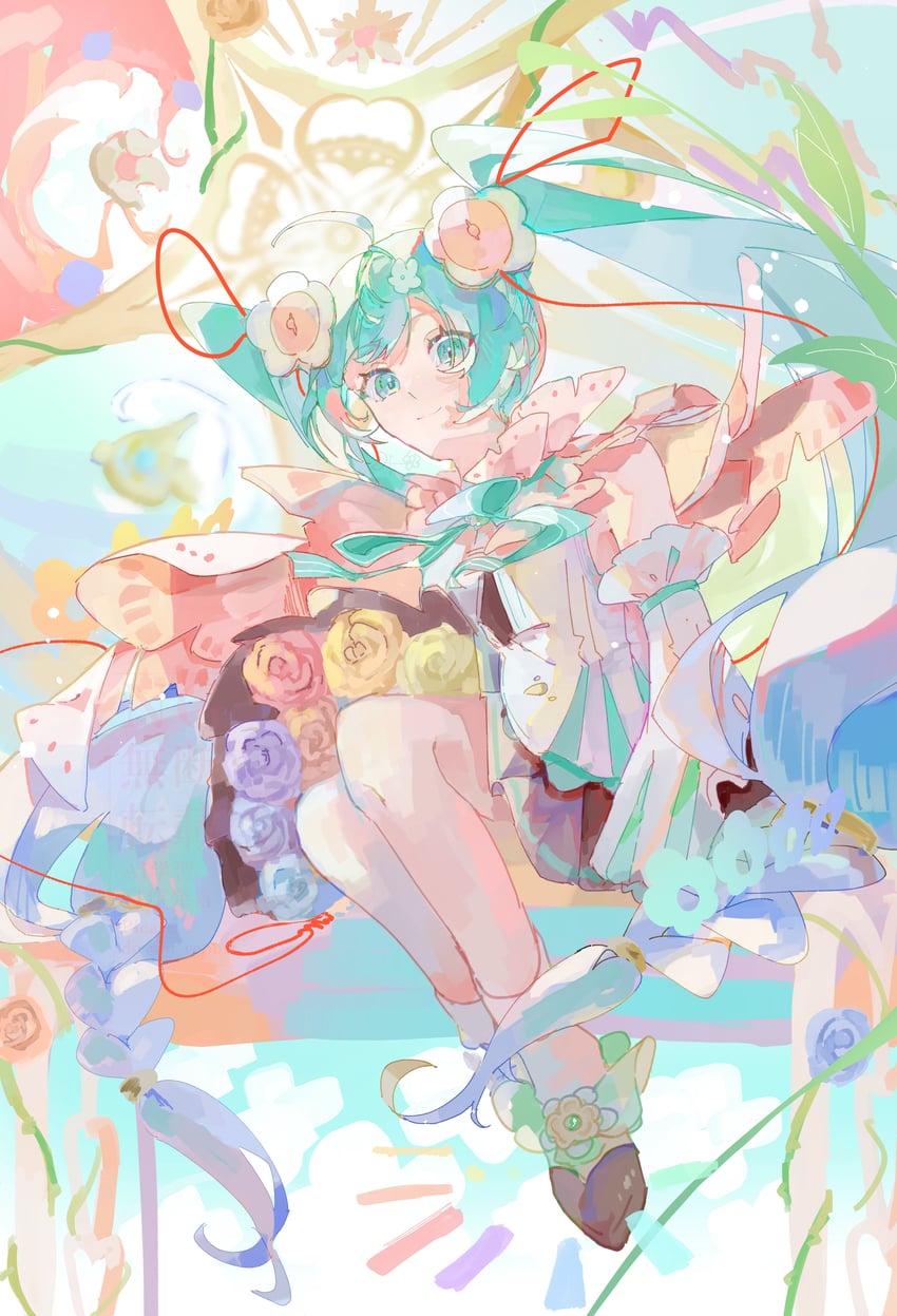 hatsune miku and magical mirai miku (vocaloid and 1 more) drawn by miku39love3