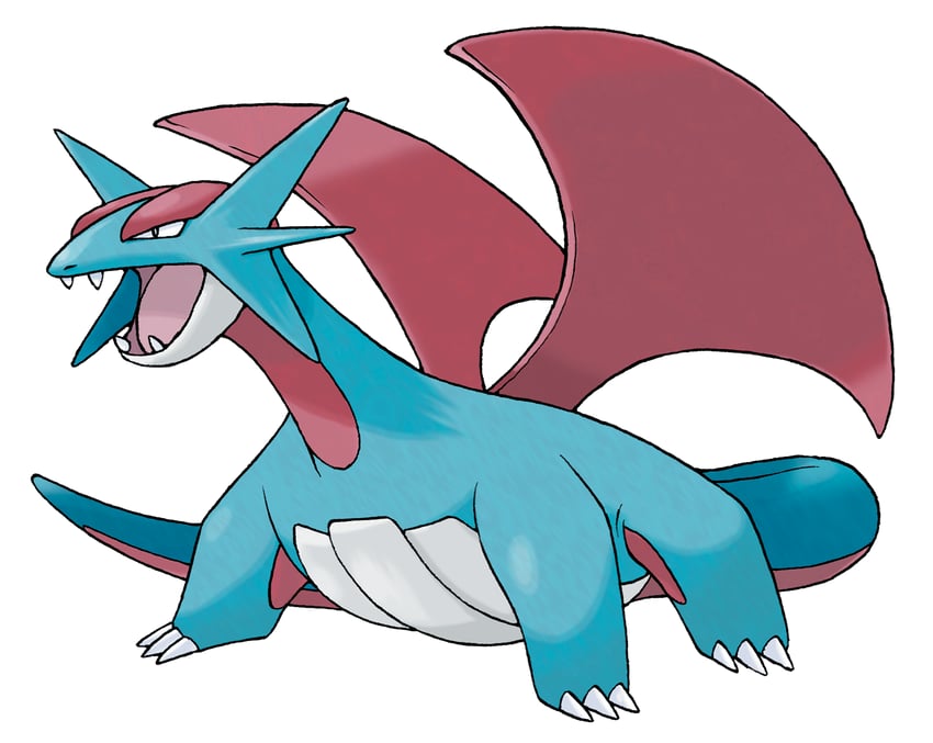 salamence (pokemon and 1 more) drawn by sugimori_ken