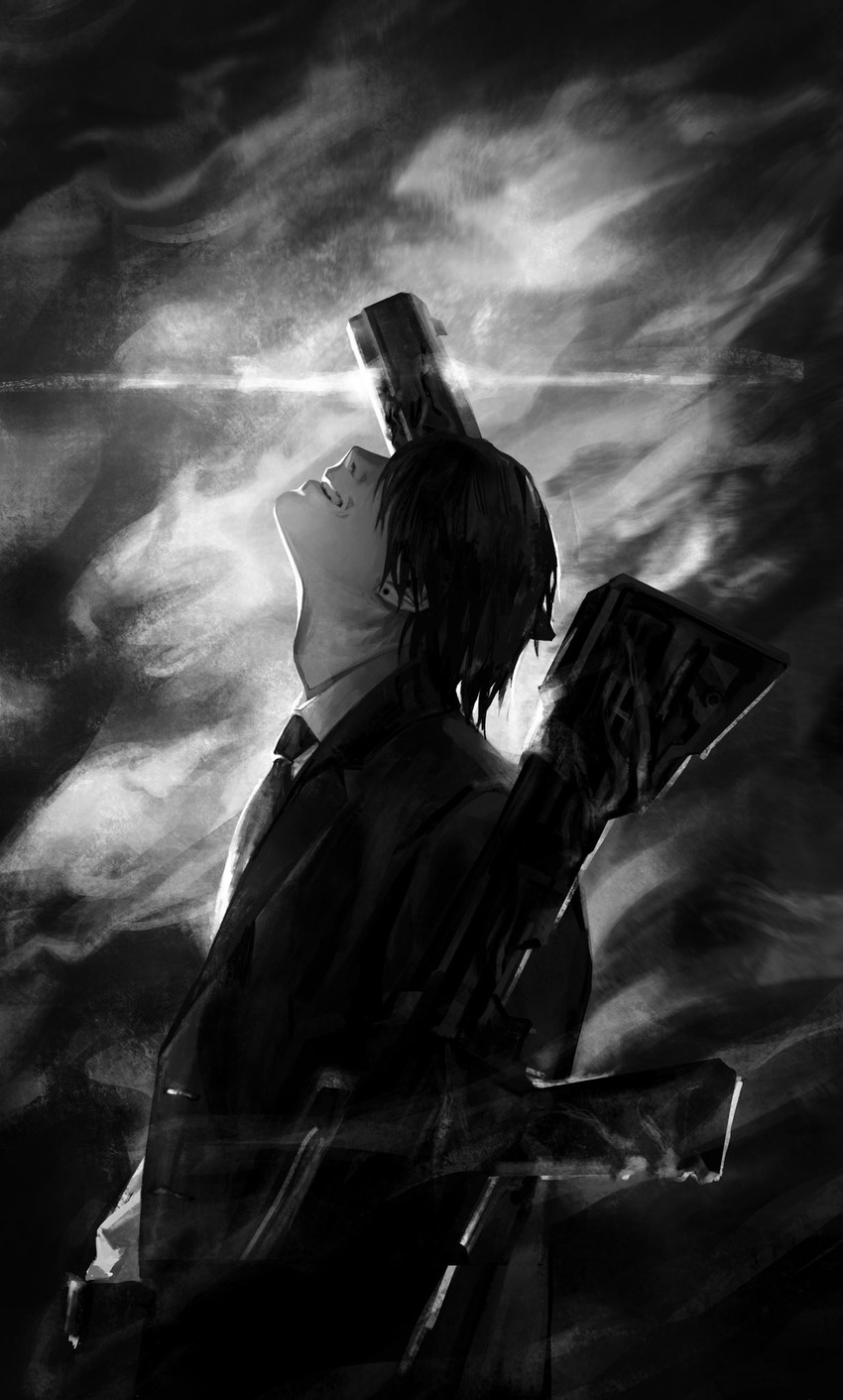 hayakawa aki and gun fiend (chainsaw man) drawn by seki_(fyfyfy)
