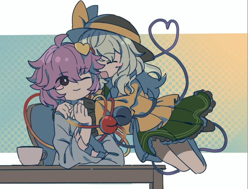 komeiji koishi and komeiji satori (touhou) drawn by bambootea