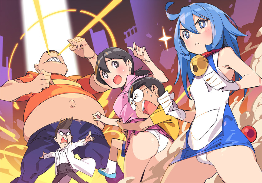 doraemon, minamoto shizuka, nobi nobita, gouda takeshi, and honekawa suneo (doraemon) drawn by popqn