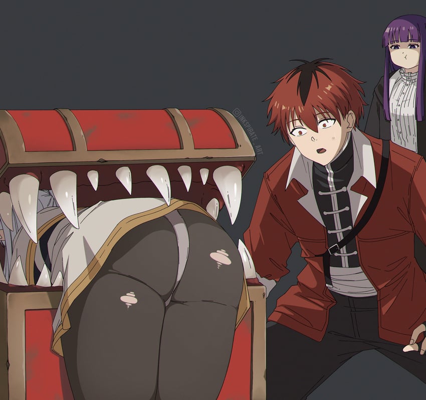 frieren, fern, and stark (sousou no frieren) drawn by inkspirate