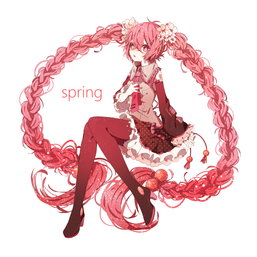 hatsune miku and sakura miku (vocaloid) drawn by mura_konbane