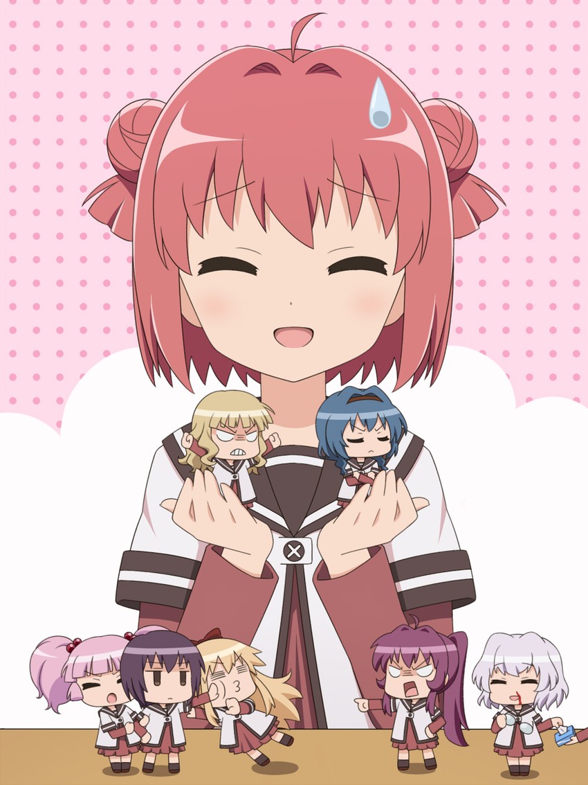 toshinou kyouko, akaza akari, funami yui, yoshikawa chinatsu, oomuro sakurako, and 3 more (yuruyuri) drawn by pikuharu