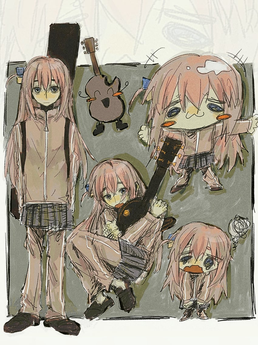gotoh hitori and gitao (bocchi the rock!) drawn by sn00zer