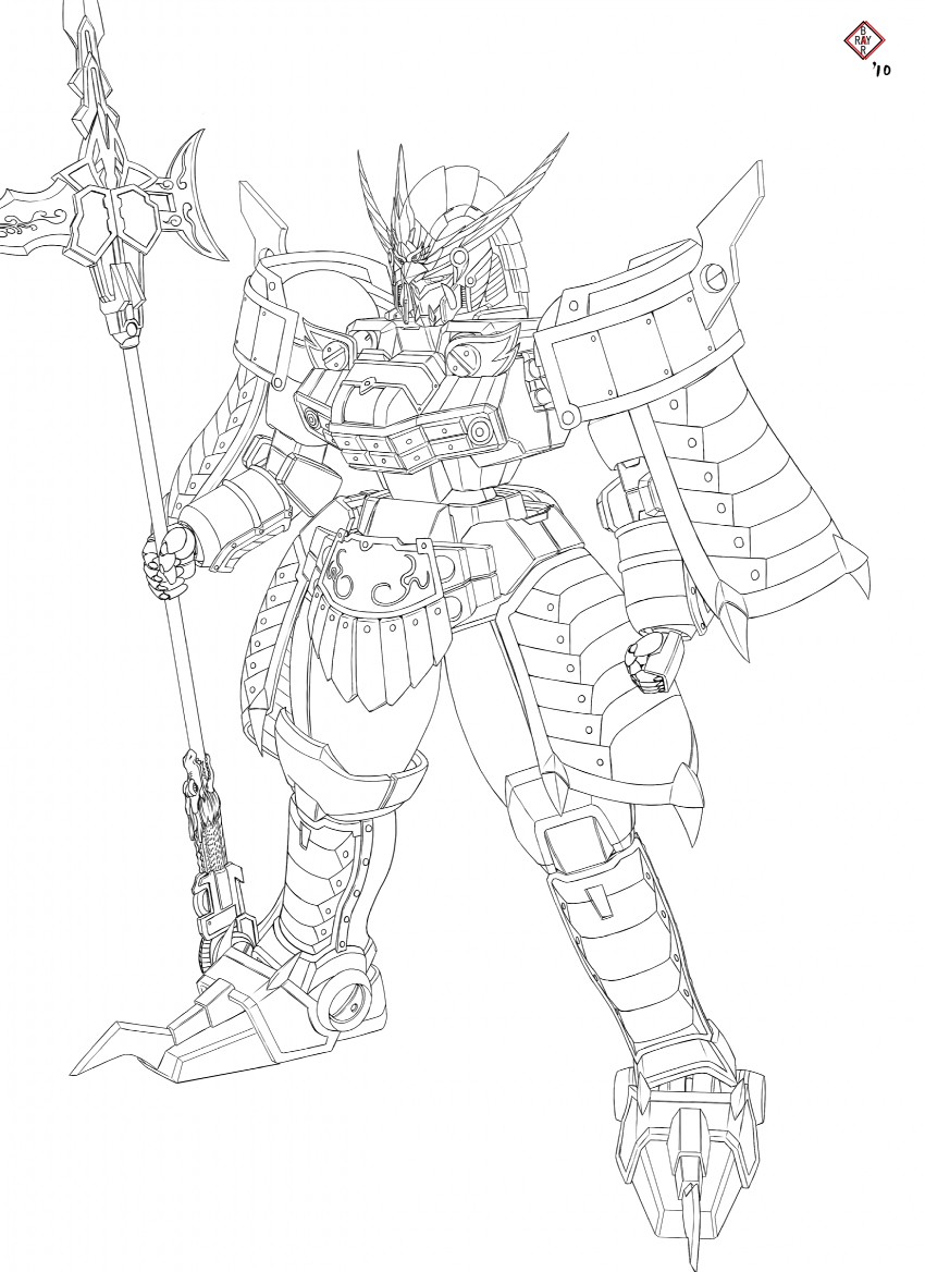 lu bu and ryofu tallgeese (gundam and 1 more) drawn by raybar