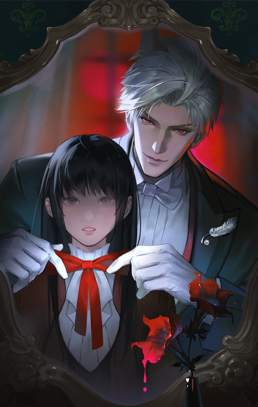 protagonist and sylus (love and deepspace) drawn by jiangyiting17