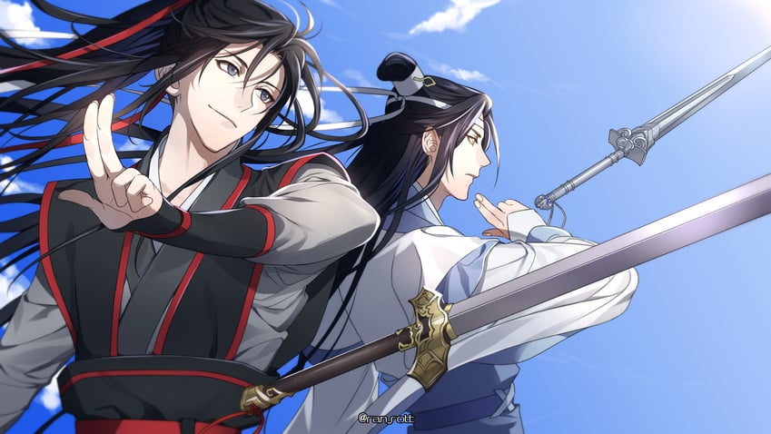 wei wuxian and lan wangji (modao zushi) drawn by ran_kisaragi