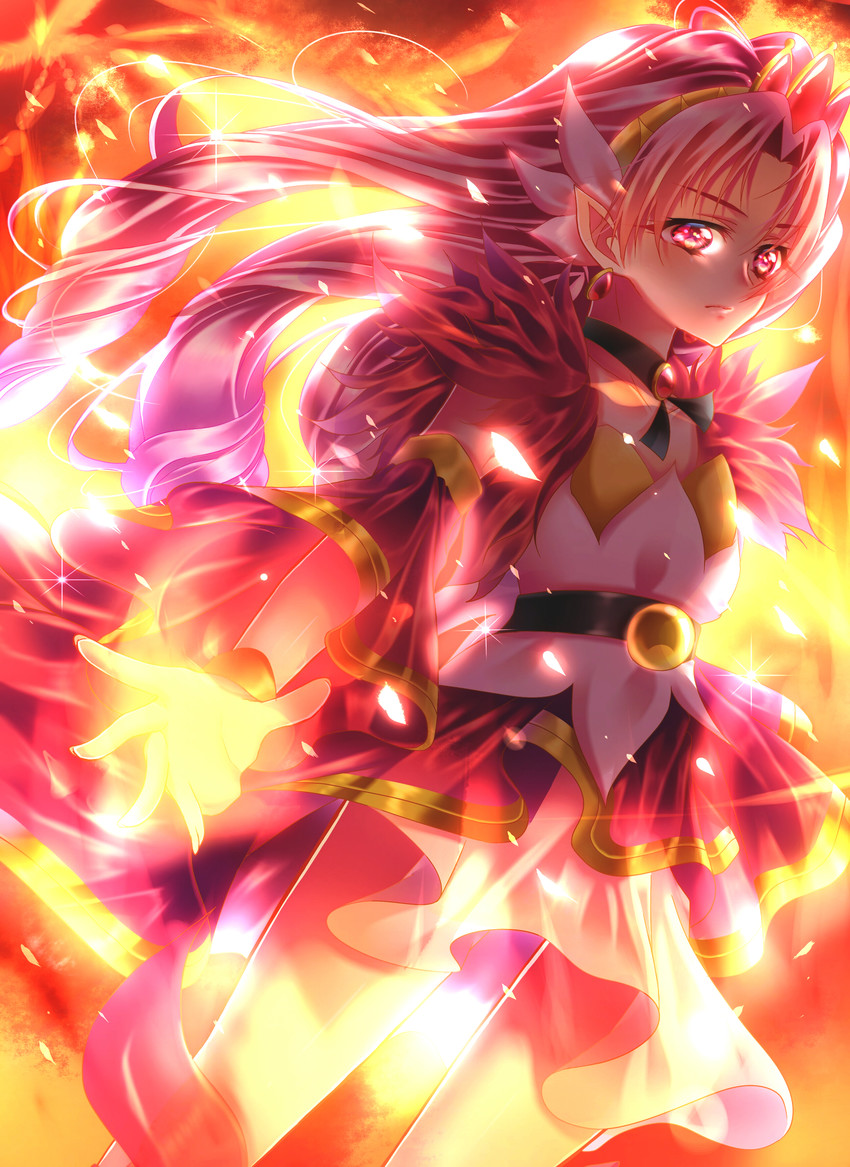 akagi towa and cure scarlet (precure and 1 more) drawn by touki_matsuri