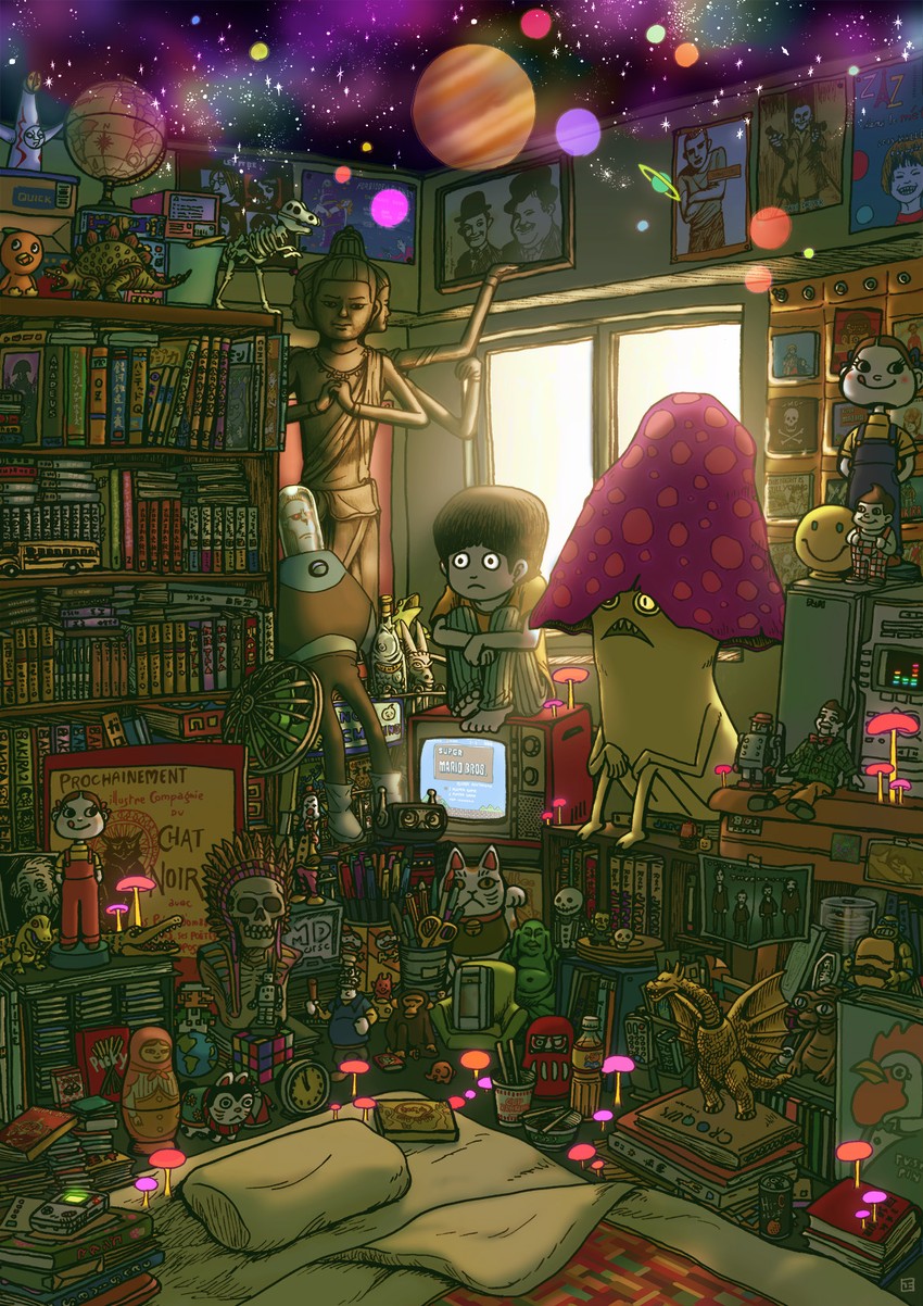 luigi, buddha, king ghidorah, leonardo, julius pringles, and 14 more (original and 20 more) drawn by uetsuji_shotaro_(ua2g)