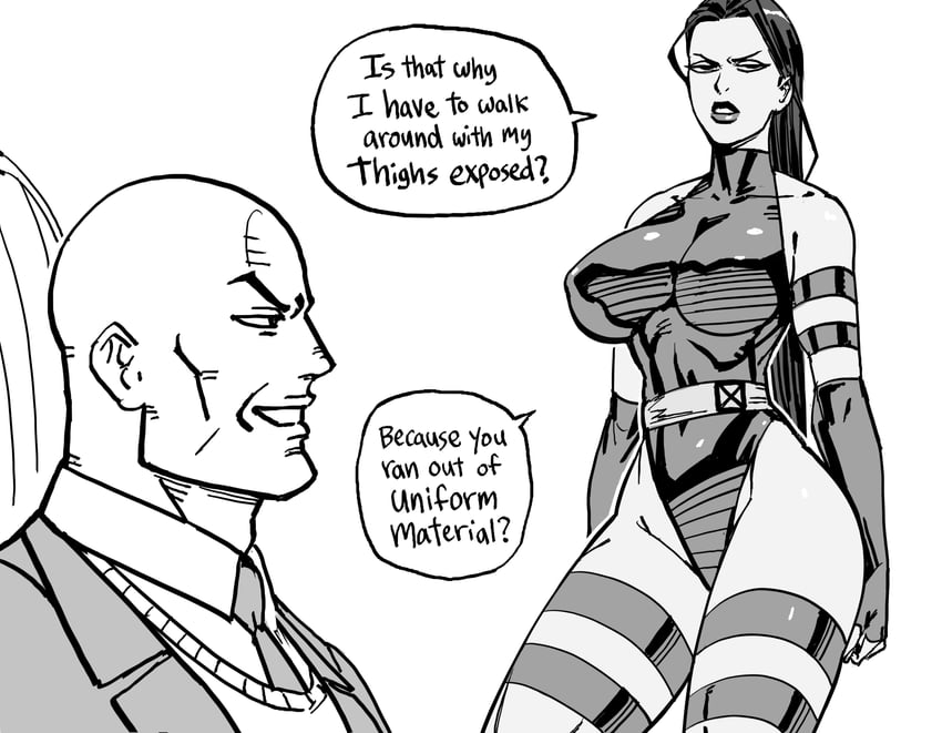 psylocke and charles xavier (marvel and 1 more) drawn by bb_(baalbuddy)