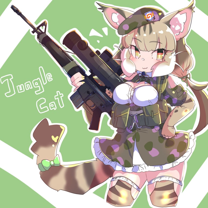jungle cat (kemono friends and 1 more) drawn by obobu_(sapnoji)