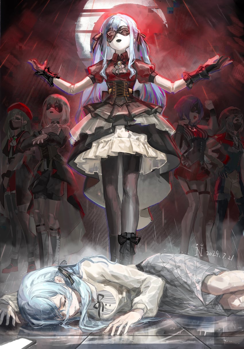 togawa sakiko, wakaba mutsumi, yahata umiri, misumi uika, mortis, and 5 more (bang dream! and 1 more) drawn by zinc_(qqyonghu21404)