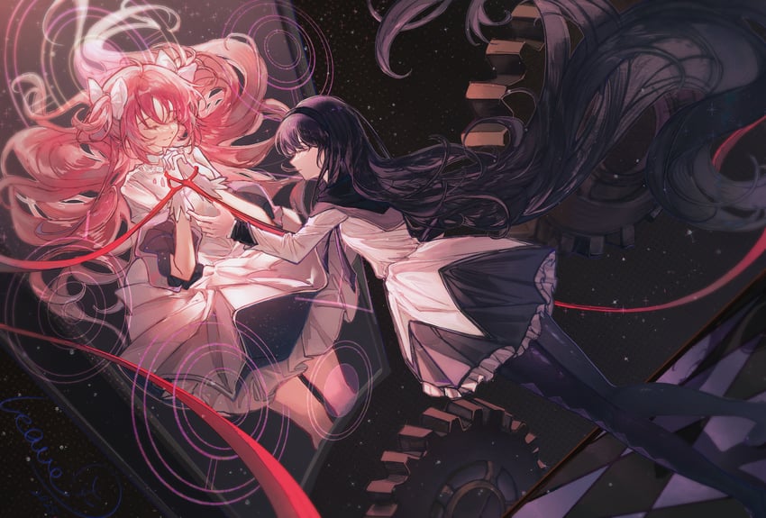 akemi homura, kaname madoka, and ultimate madoka (mahou shoujo madoka magica) drawn by li_wu_(xinjinjumin7314582)