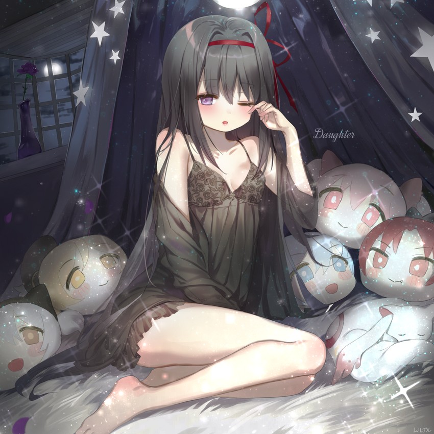 akemi homura, kaname madoka, miki sayaka, sakura kyoko, tomoe mami, and 2 more (mahou shoujo madoka magica and 1 more) drawn by haruri