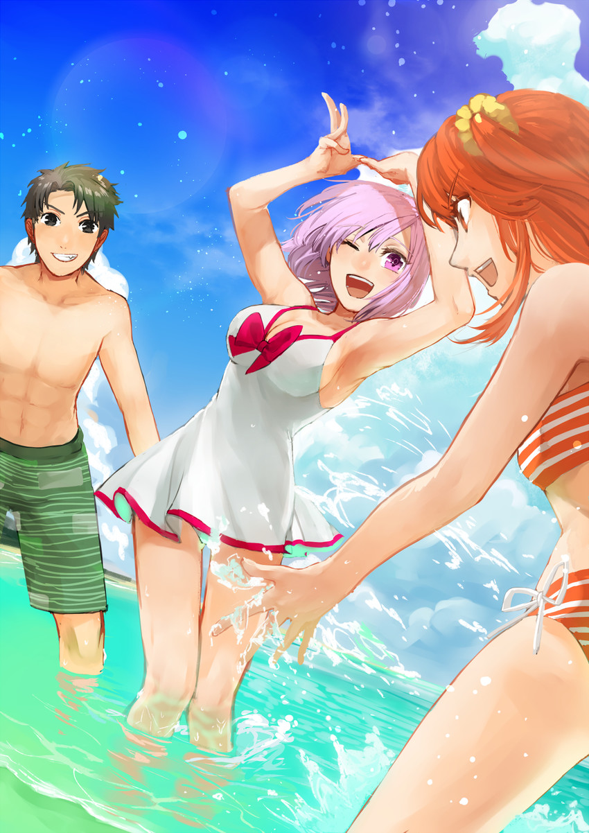 mash kyrielight and fujimaru ritsuka (fate and 1 more) drawn by peace_fighting