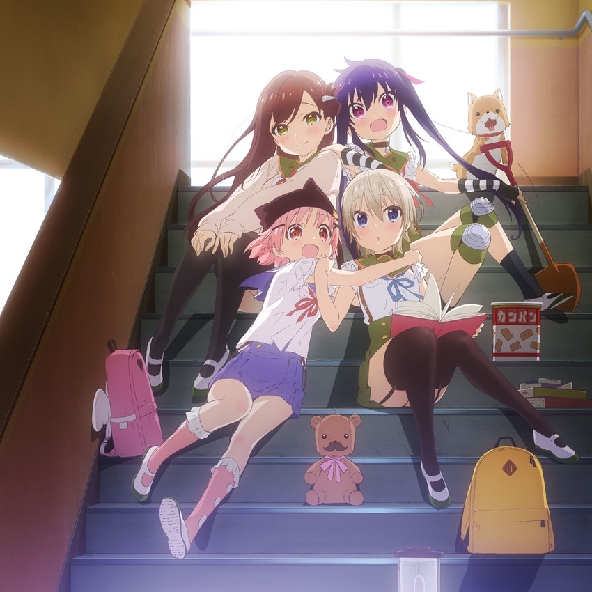 ebisuzawa kurumi, takeya yuki, wakasa yuuri, naoki miki, and taroumaru (gakkou gurashi!)