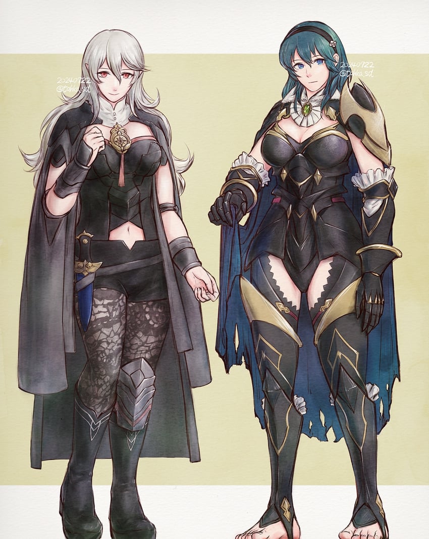 female byleth and female corrin (fire emblem and 2 more) drawn by tohka_sd