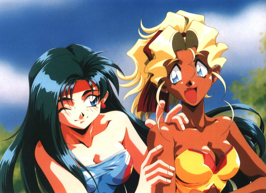 kuramitsu mihoshi and makibi kiyone (tenchi muyou! and 1 more)