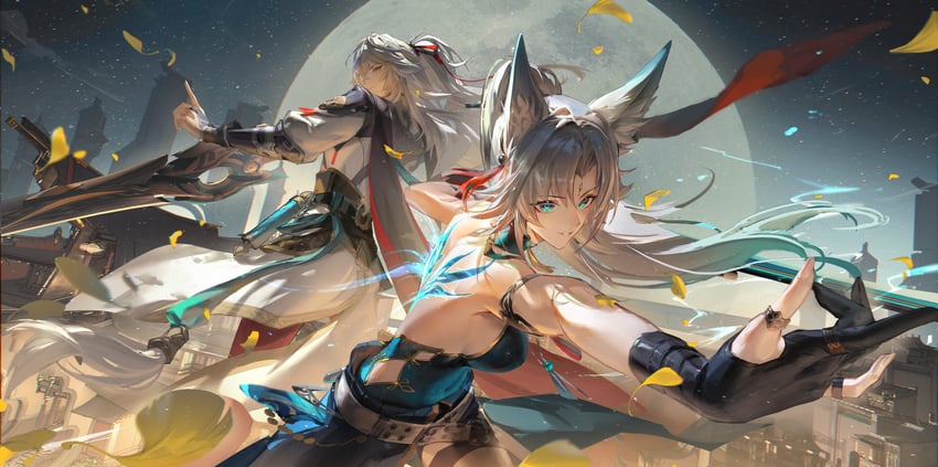 feixiao and jing yuan (honkai and 1 more) drawn by yunmaojan