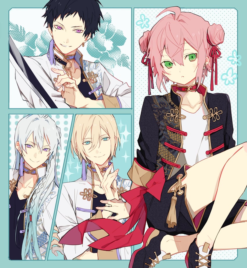 himemiya tori, tenshouin eichi, hibiki wataru, and fushimi yuzuru (ensemble stars!) drawn by zangyaacco