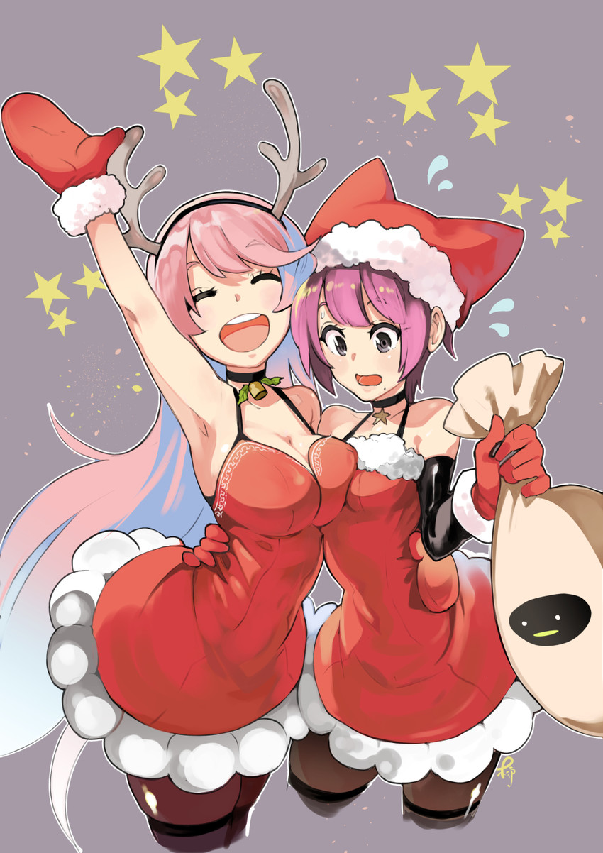 suzushiro mizuki and fujiwara yumeko (boku girl) drawn by sugito_akira