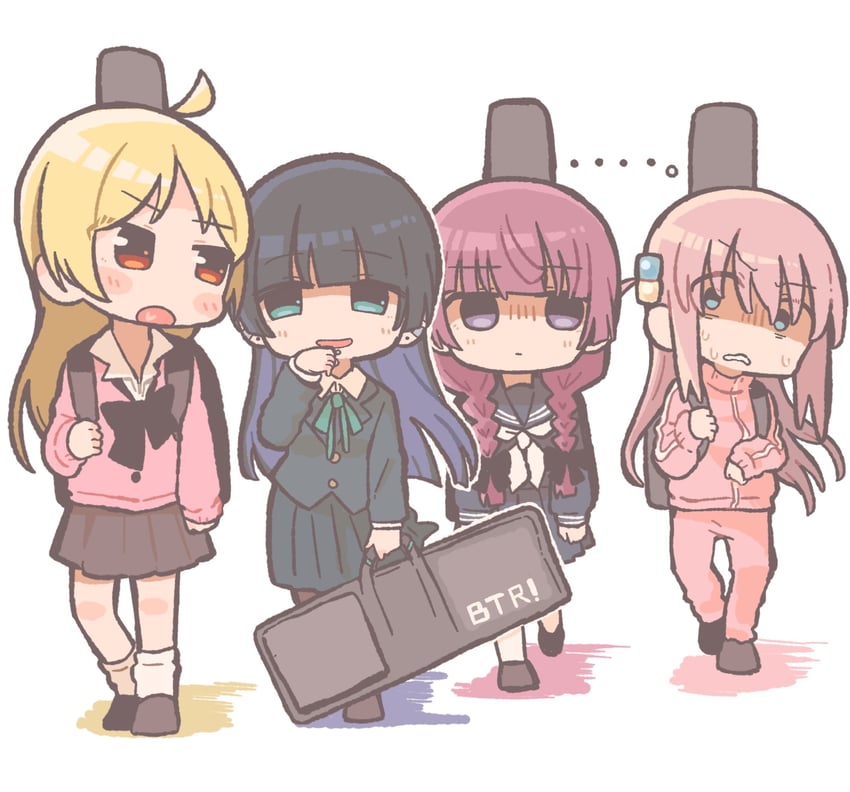 gotoh hitori, hiroi kikuri, ijichi seika, and pa-san (bocchi the rock!) drawn by henyomen