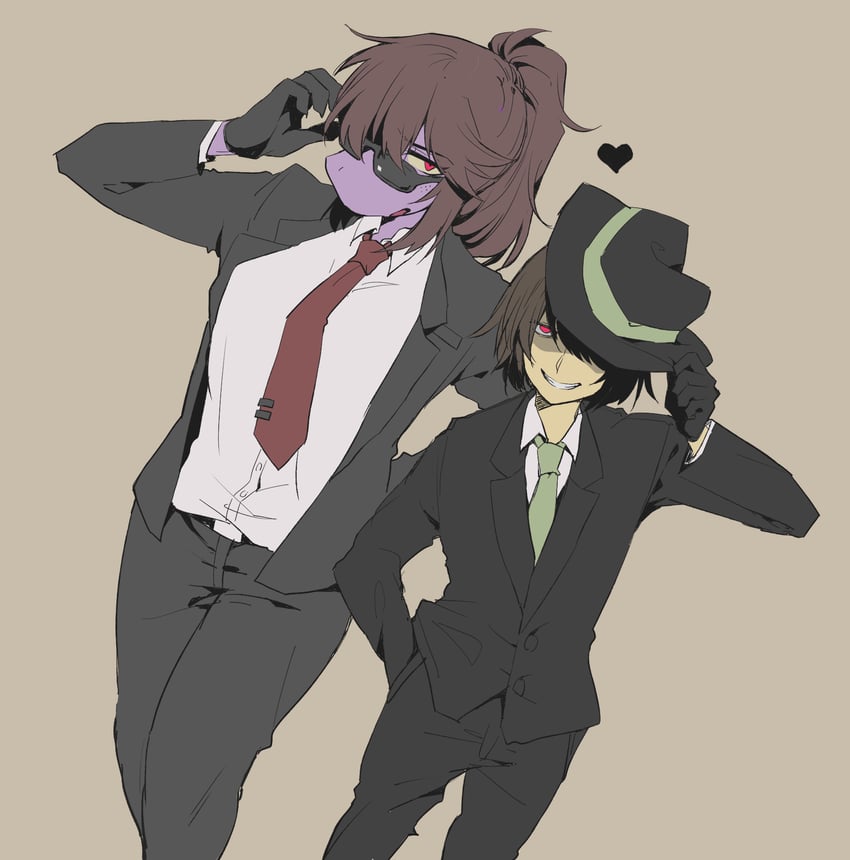 kris and susie (deltarune) drawn by komugiko_(bitte_komu)