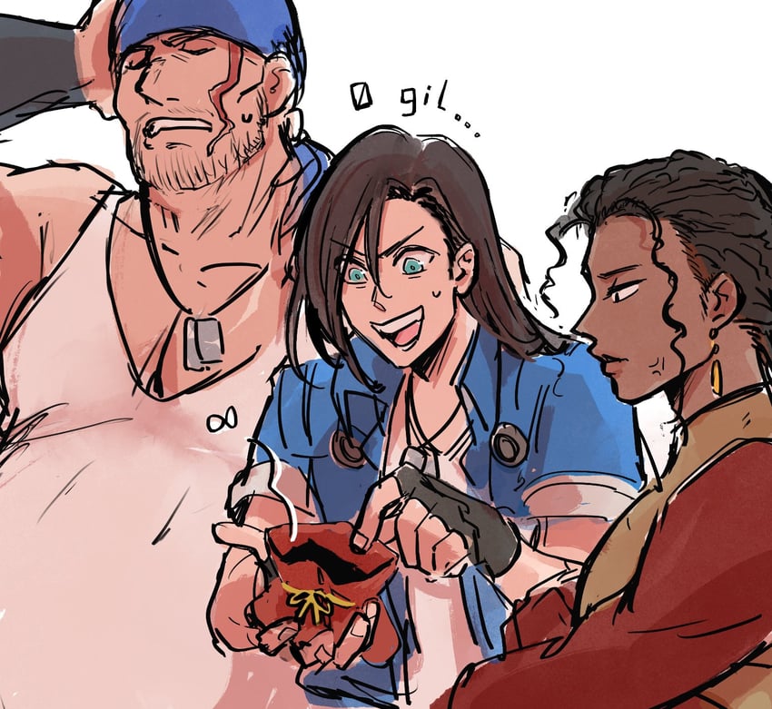 laguna loire, ward zabac, and kiros seagill (final fantasy and 1 more) drawn by cheppo