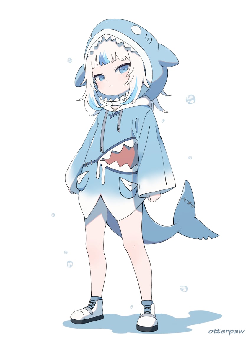 gawr gura (hololive and 1 more) drawn by otter_paw_(otter696969)