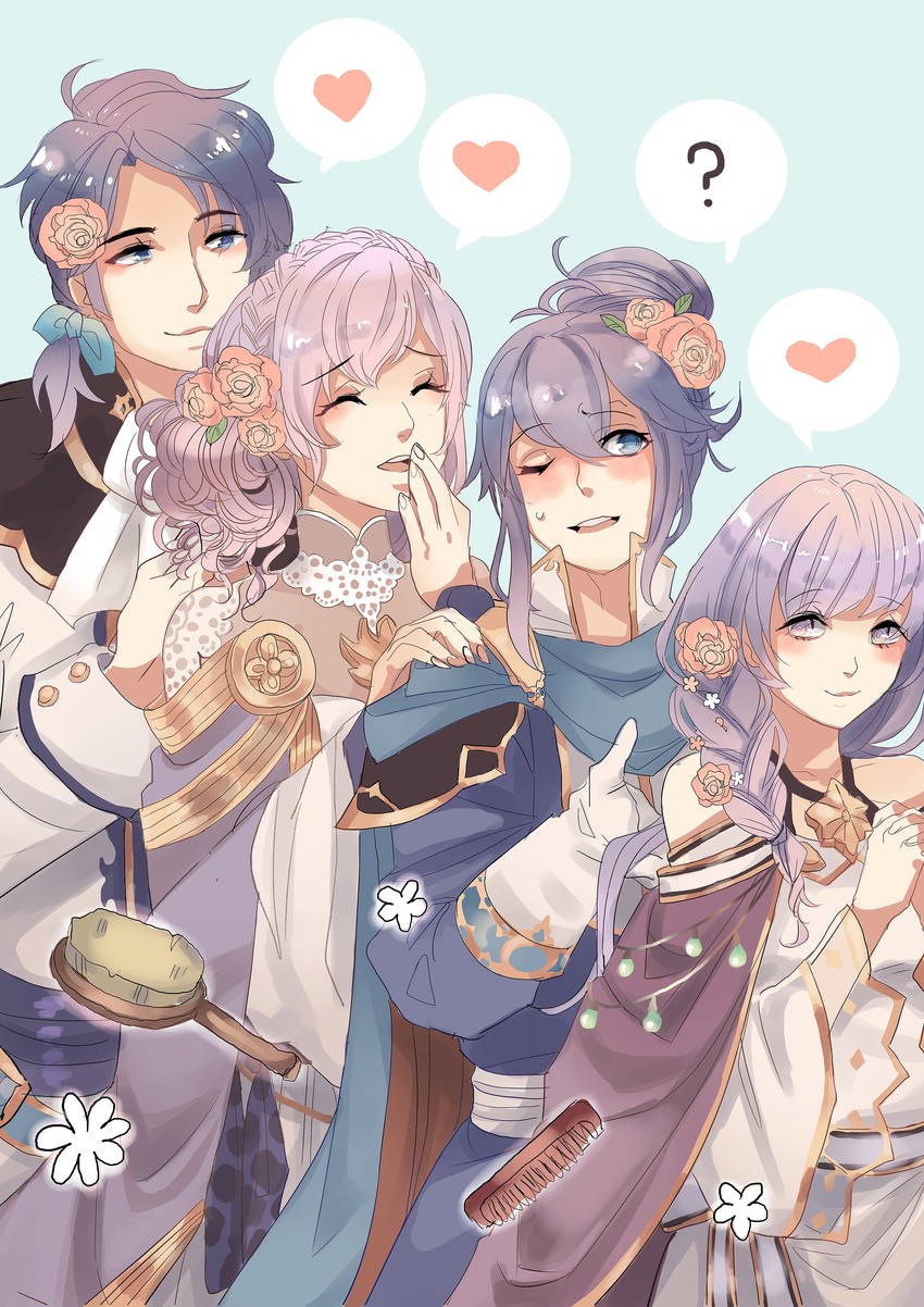 seliph, julia, sigurd, and deirdre (fire emblem and 2 more) drawn by shy_(ribboneels)
