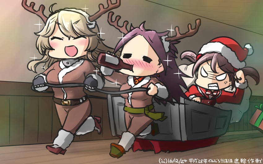 sazanami, iowa, and jun'you (kantai collection) drawn by hamu_koutarou