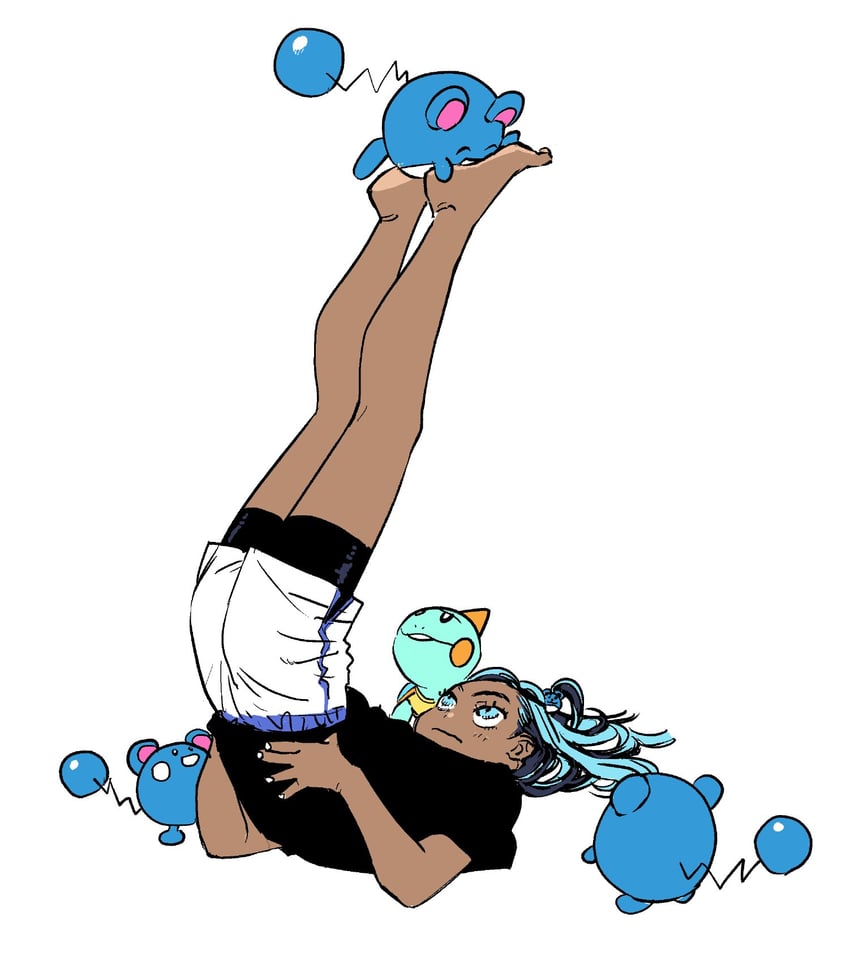 nessa, marill, and chewtle (pokemon and 1 more) drawn by t1ger_spuma
