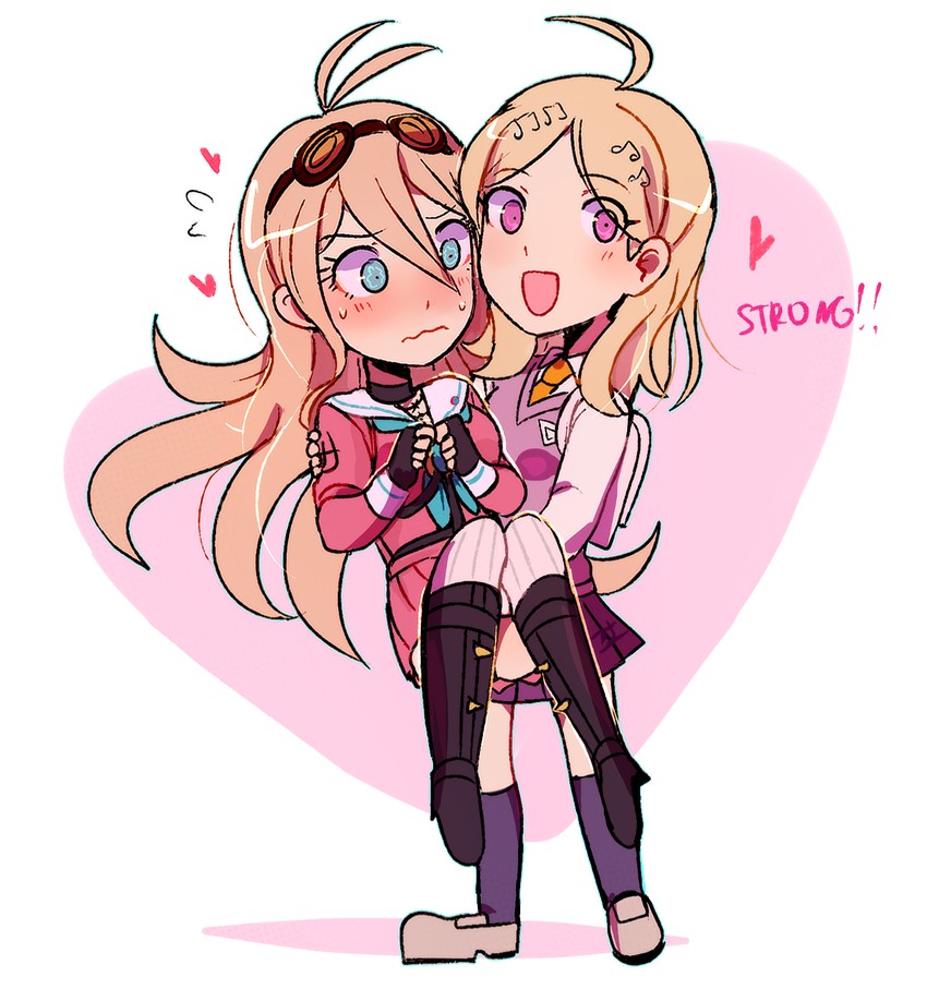 akamatsu kaede and iruma miu (danganronpa and 1 more) drawn by huyandere