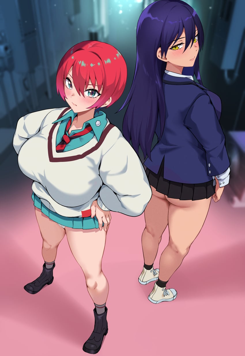 amate yuzuriha and nyaan (gundam and 1 more) drawn by jirusu