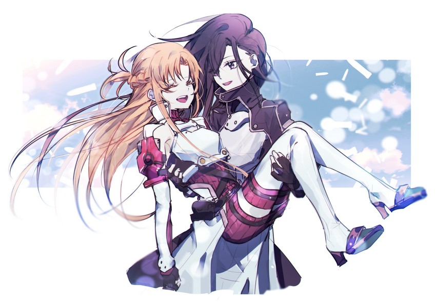 asuna and kirito (sword art online) drawn by gaaamtyyy