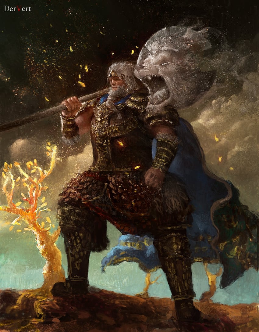 godfrey first elden lord and serosh (elden ring) drawn by de_rvert