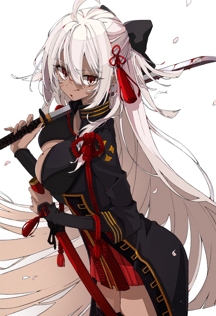 okita souji and okita souji alter (fate and 1 more) drawn by osanai