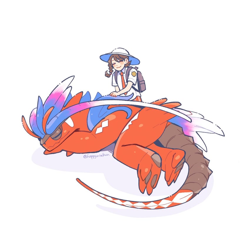 juliana and koraidon (pokemon and 1 more) drawn by happyriekun