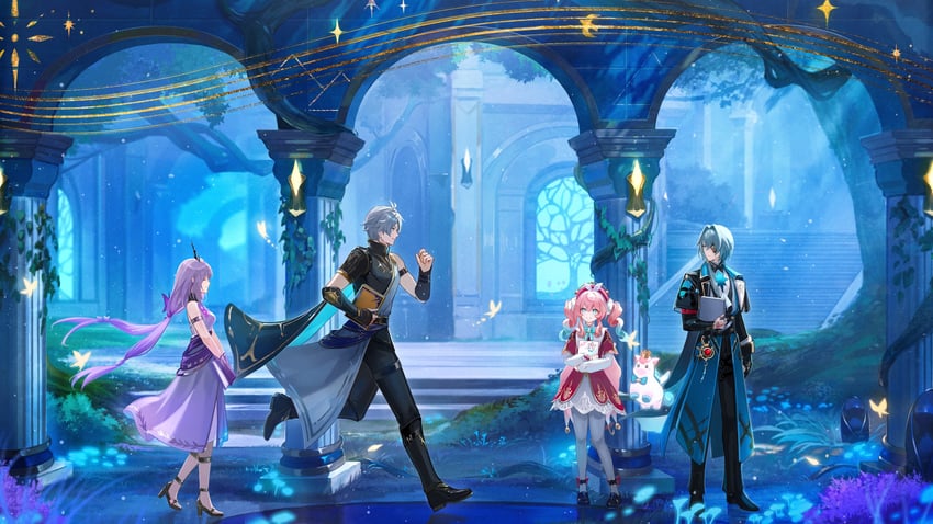 phainon, castorice, anaxa, hyacine, and little ica (honkai and 1 more) drawn by anna_(drw01)