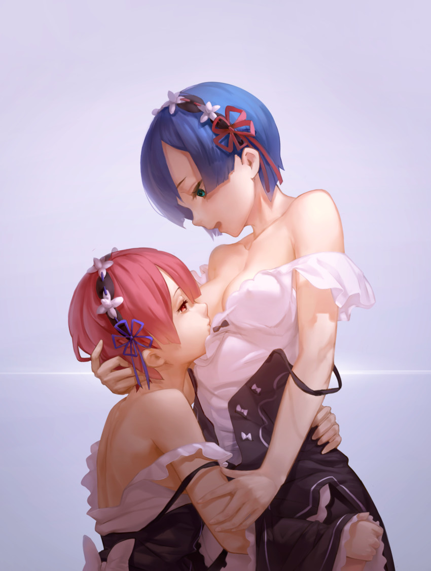rem and ram (re:zero kara hajimeru isekai seikatsu) drawn by shou_xian_wu