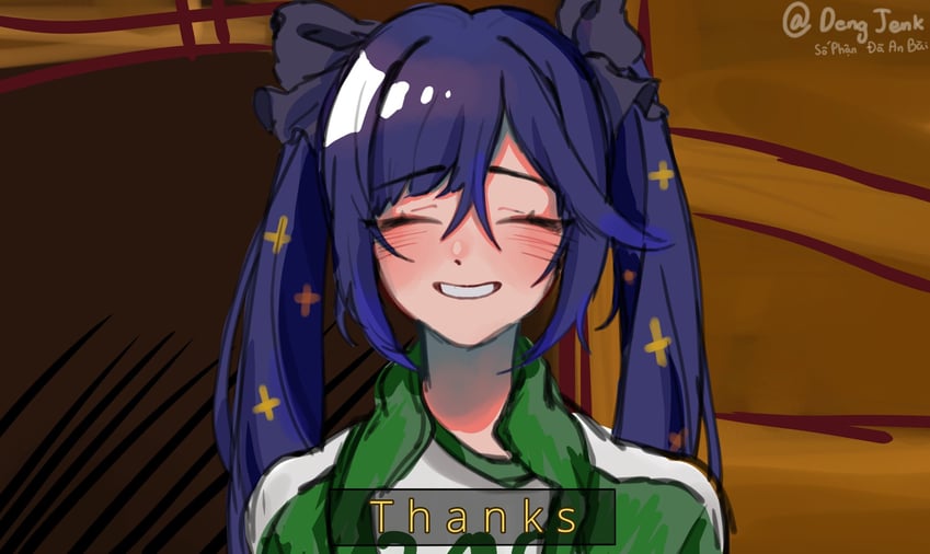 mona (genshin impact and 1 more) drawn by dengjenk