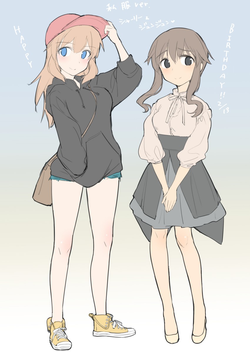 charlotte e. yeager and takei junko (world witches series and 2 more) drawn by aohashi_ame