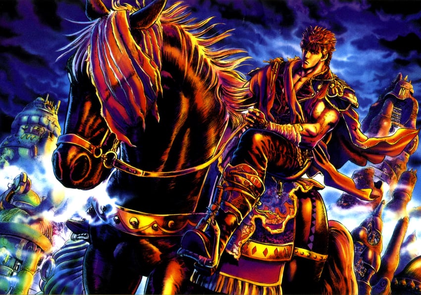 kenshiro and kokuoh (hokuto no ken) drawn by hara_tetsuo