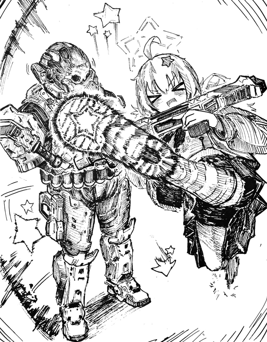 reisa and emile-a239 (blue archive and 2 more) drawn by shiokaze1409