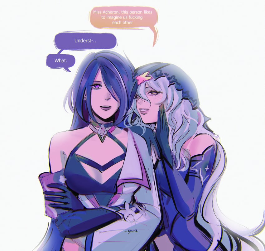 acheron and black swan (honkai and 1 more) drawn by ymr18