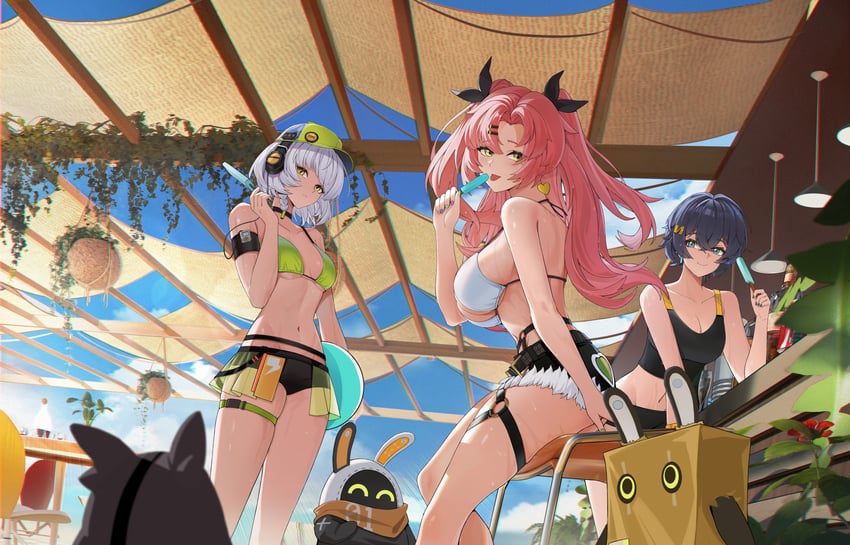 belle, nicole demara, eous, anby demara, bagboo, and 1 more (zenless zone zero) drawn by lan_liyu_renzi