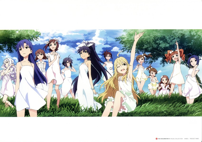 hoshii miki, kisaragi chihaya, amami haruka, kikuchi makoto, shijou takane, and 8 more (idolmaster) drawn by iizuka_haruko